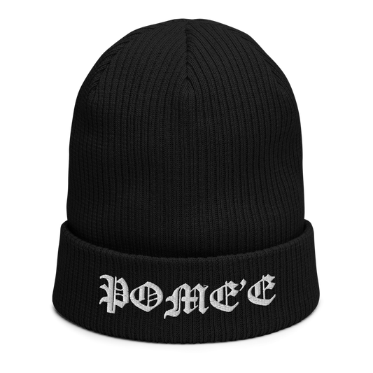 Signature organic black beanie